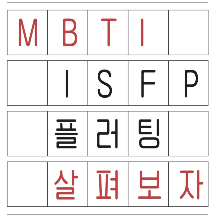  ISFP 플러팅 자세히 들여다봅시다.