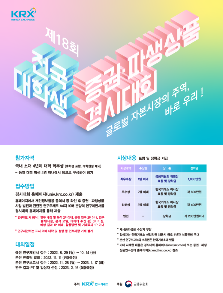  제18회 전국 대학생 증권·파생상품 경시대회