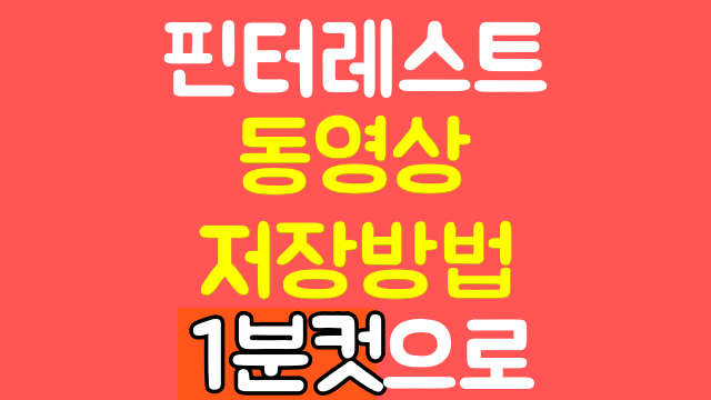  핀터레스트 동영상 저장 몰랐다구?