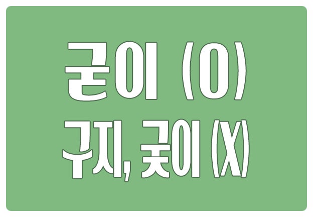 헷갈리는 맞춤법 굳이 O 구지 X 궂이 X 고집을 부려 기어이