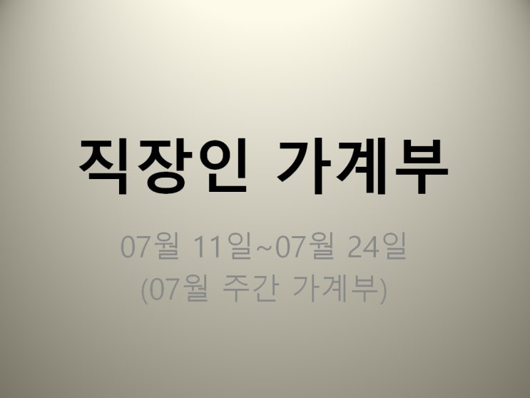  직장인 가계부 07월 11일~07월 24일 (지출 1,295,246원)