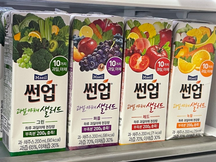 썬업 과채주스 4가지맛 그린 레드 퍼플 녹황