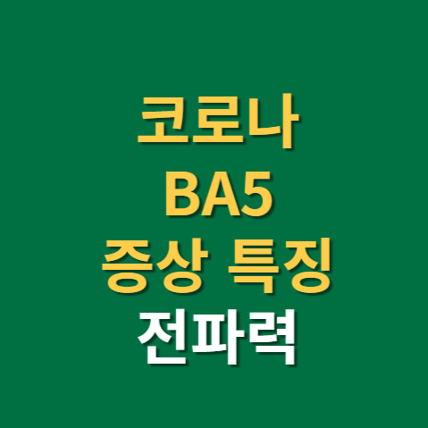  코로나 ba5 증상 특징 전파력은?