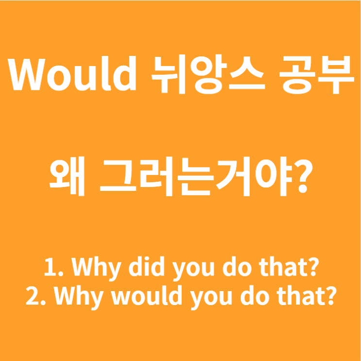 Would 뜻 (why did you do that vs why would do that)