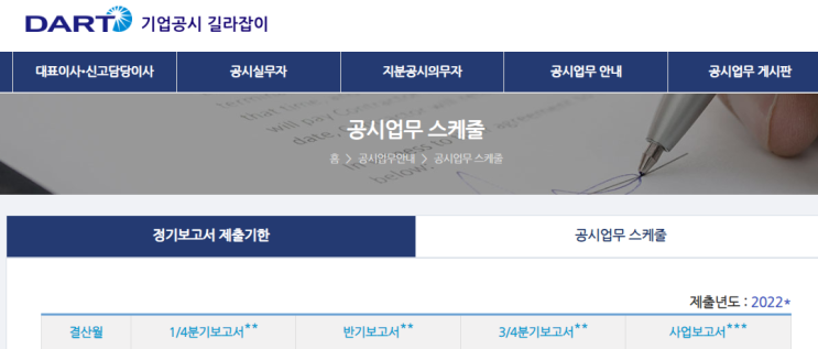  반기검토보고서 제출기한(feat.정기보고서제출기한 확인방법)