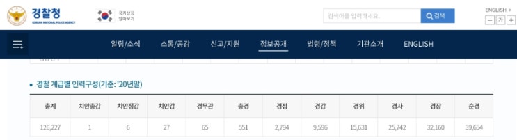 경찰 계급 (경무관 총경 경정 경감 경위 경사 경장 순경 계급표 정년)