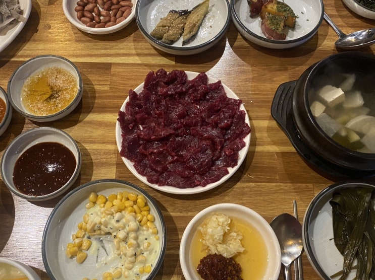  대구 두산동 맛집 대장금안동생고기육회 뭉티기 쫀득해요