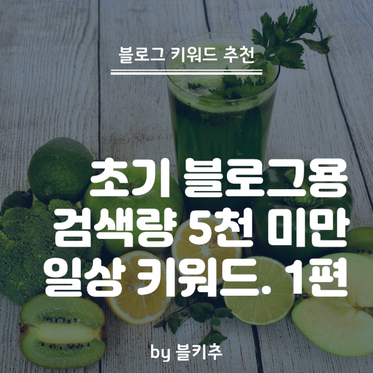  블키추의 일상 블로그 키워드 추천 - 검색량 5천, 문서 2% 미만 1편