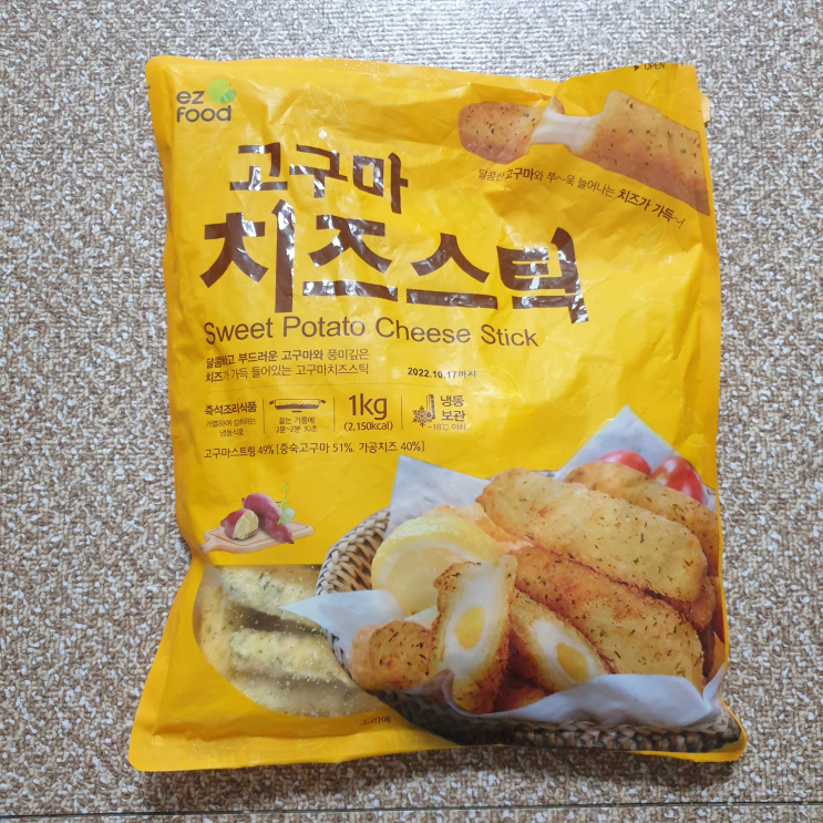  [내돈내산 냉동식품 추천] ez food 이지푸드 고구마 치즈스틱 강추! 에어프라이어 온도, 영양성분, 칼로리