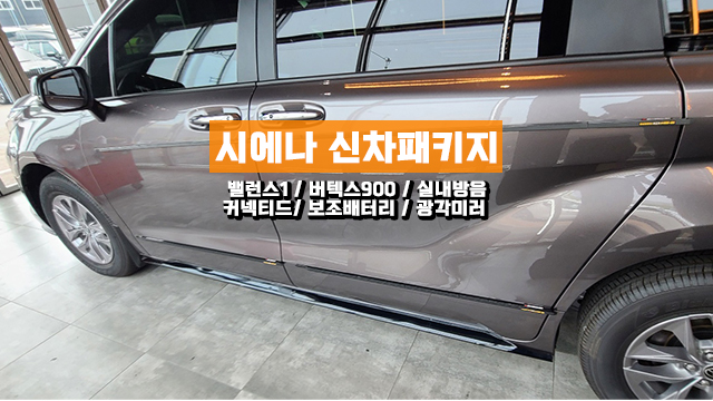  인천 시에나 그레이 신차패키지 검수 썬팅과 전장작업들까지