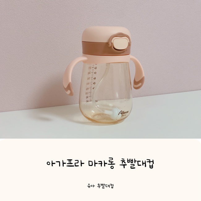  유아빨대컵 추천 | 아가프라 마카롱 추빨대컵 새지않고 안전해요