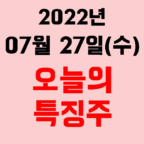  오늘의 시장 특징주 2022년 07월 27일(수)