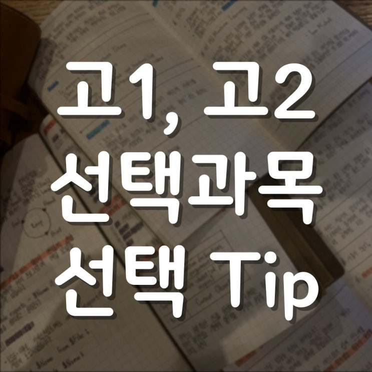  고1 고2 진로 선택과목 어떤 면들을 보고 골라야 할까요