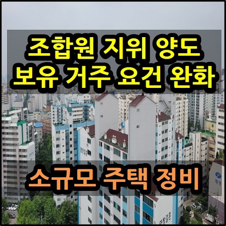  소규모주택정비 조합원 지위 양도 보유 거주 요건 층수 제한 규제 완화