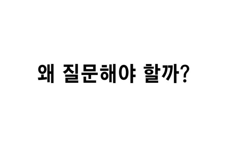  [수업일기] 왜 질문을 해야 해요?