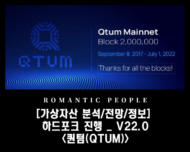 [가상화폐 전망/분석/호재] 중국의 이더리움_ V22.0 하드포크 호재 &lt;퀀텀코인(QTUM)&gt;