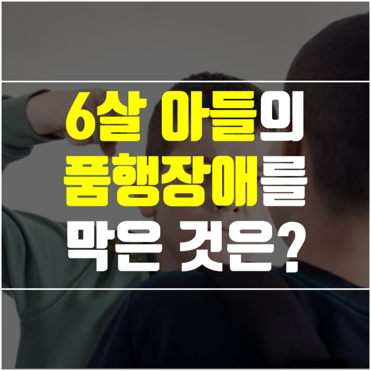  아동기 품행장애 될 뻔한 6살 아들의 공격성을 치료한 방법