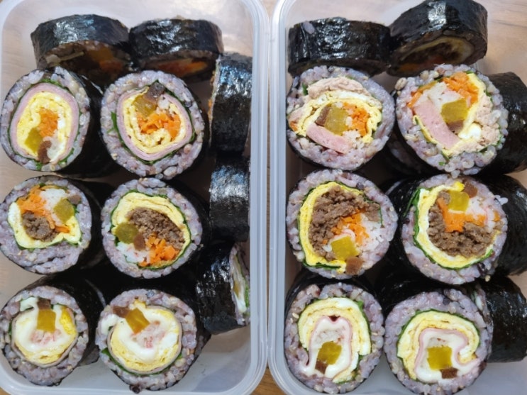  물놀이김밥 김밥싸들고 물놀이가요~ 소고기김밥 치즈김밥 스팸김밥