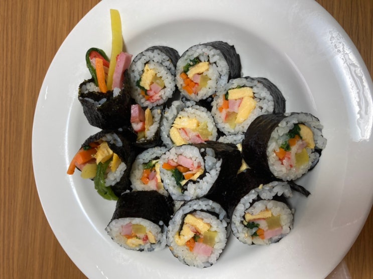  일본에서 김밥과 라면 먹다!