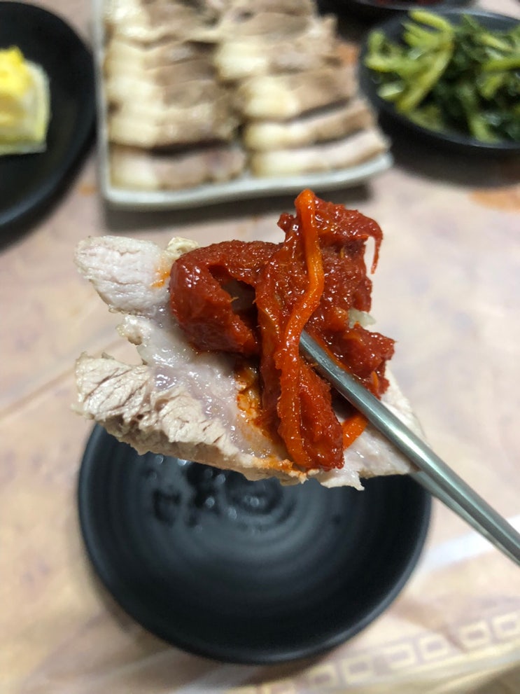  [고성/맛집] 야들야들한 수육과 미친맛의 명태무침, 대기시간이 아깝지않았던 백촌막국수