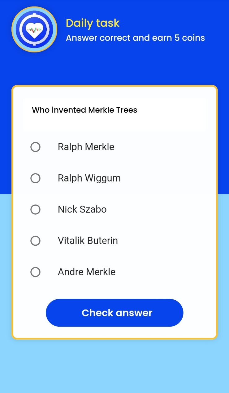  Remint daily tasks(레민트 일일퀴즈) - Who invented Merkle Trees  : Merkle Trees를 발명한 사람