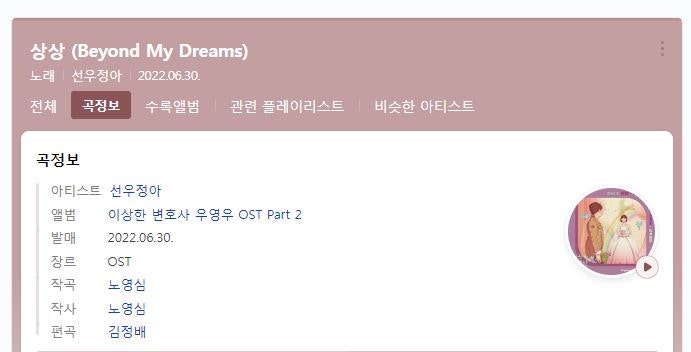선우정아-상상(Beyond My Dreams) 듣기.가사