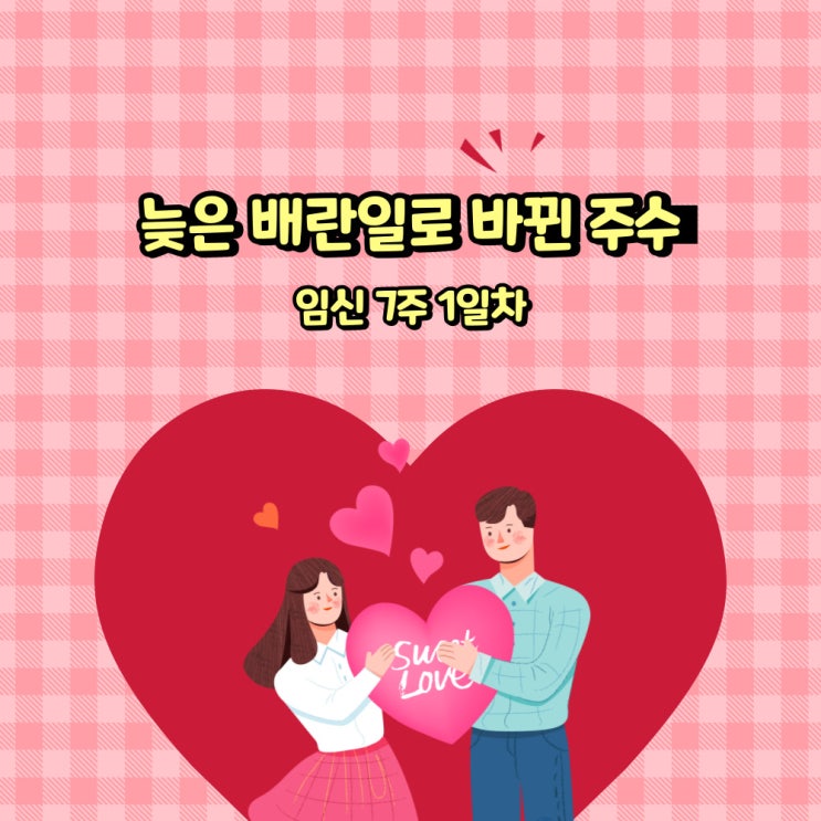  7주1일 확정/ 늦은배란으로 바뀐 임신 주수/ 7주차 증상
