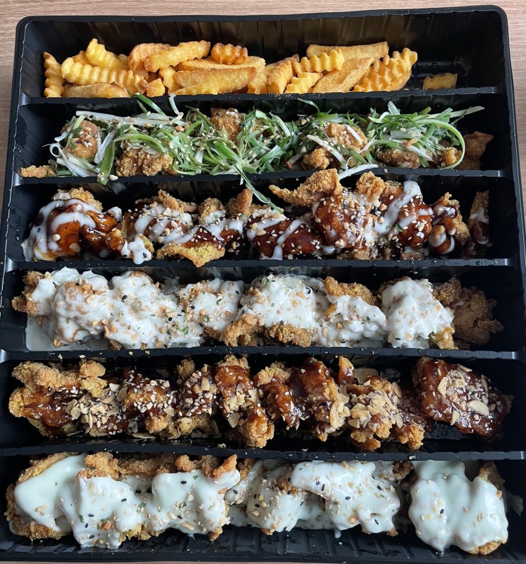  주안 치킨 맛집 : 순살만공격 미추홀점 에서 배달주문 , 5가지맛 치폴라 블랙크림 송송파닭 순살치킨