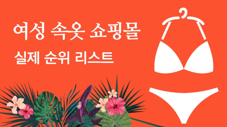  2022년 여성 속옷 쇼핑몰 순위,실제 방문자수 기준(1위~50위)