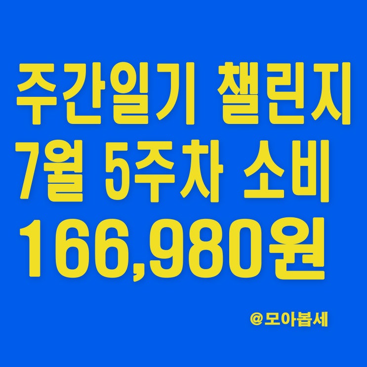  주간일기 챌린지 - 7월5주차 가계부작성
