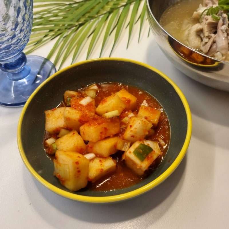 매운여름무로 맛있는 깍두기 담그기 소량 레시피 여름무 절이는법