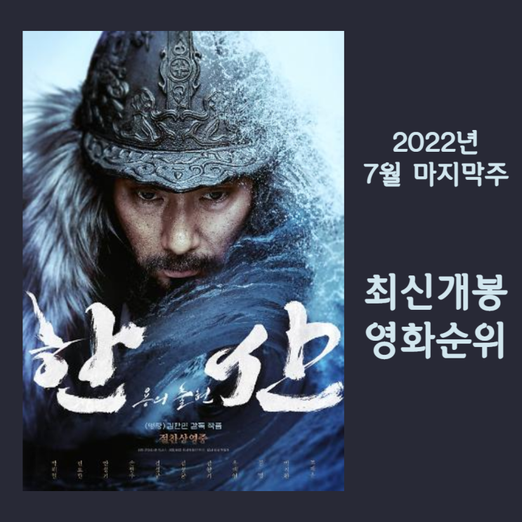  최신개봉영화순위 : 2022년 7월 마지막주 박스오피스 순위