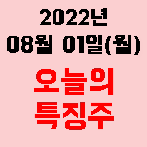 오늘의 시장 특징주 2022년 08월 01일(월)