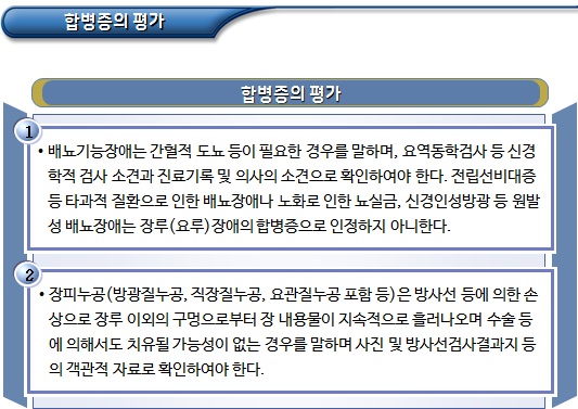 장루 및 요루장애 판정기준 및 개요 장루 및 요루장애 판정기준 및 개요