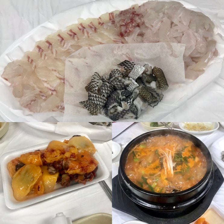 여수수산시장 2층 5번맛집 광한루춘향골 딱돔회 매운탕에 소주한잔