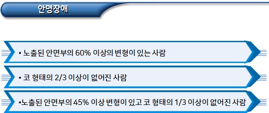 언어, 정신장애 등 장애유형별 중복합산기준