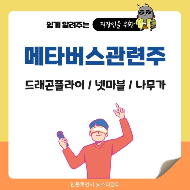  메타버스관련주 : 드래곤플라이, 넷마블, 나무자 주가 전망과 분석