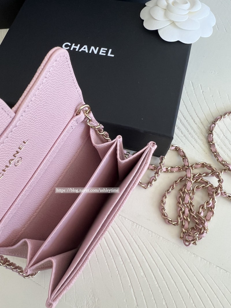 샤넬 클래식 캐비어 체인 카드지갑 연핑크/로즈 클레어 AP0238 언박싱 : 네이버 블로그