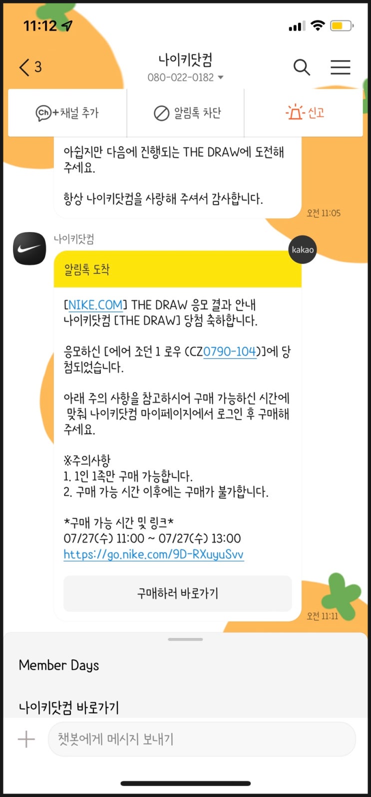  장꾸의 일기장 :: 7월 4주차 (나이키드로우 당첨)