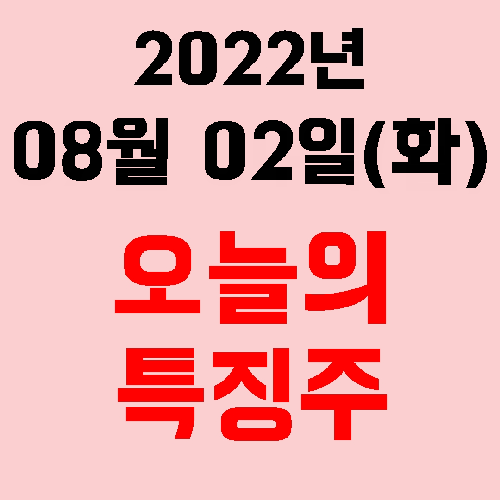 오늘의 시장 특징주 2022년 08월 02일(화)