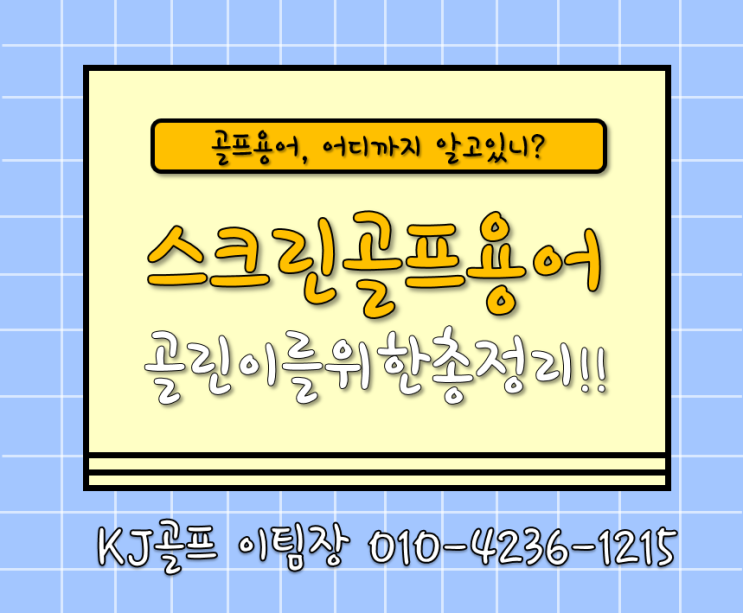  [ 골프용어 ] 스크린골프 시작전 용어 총정리!!