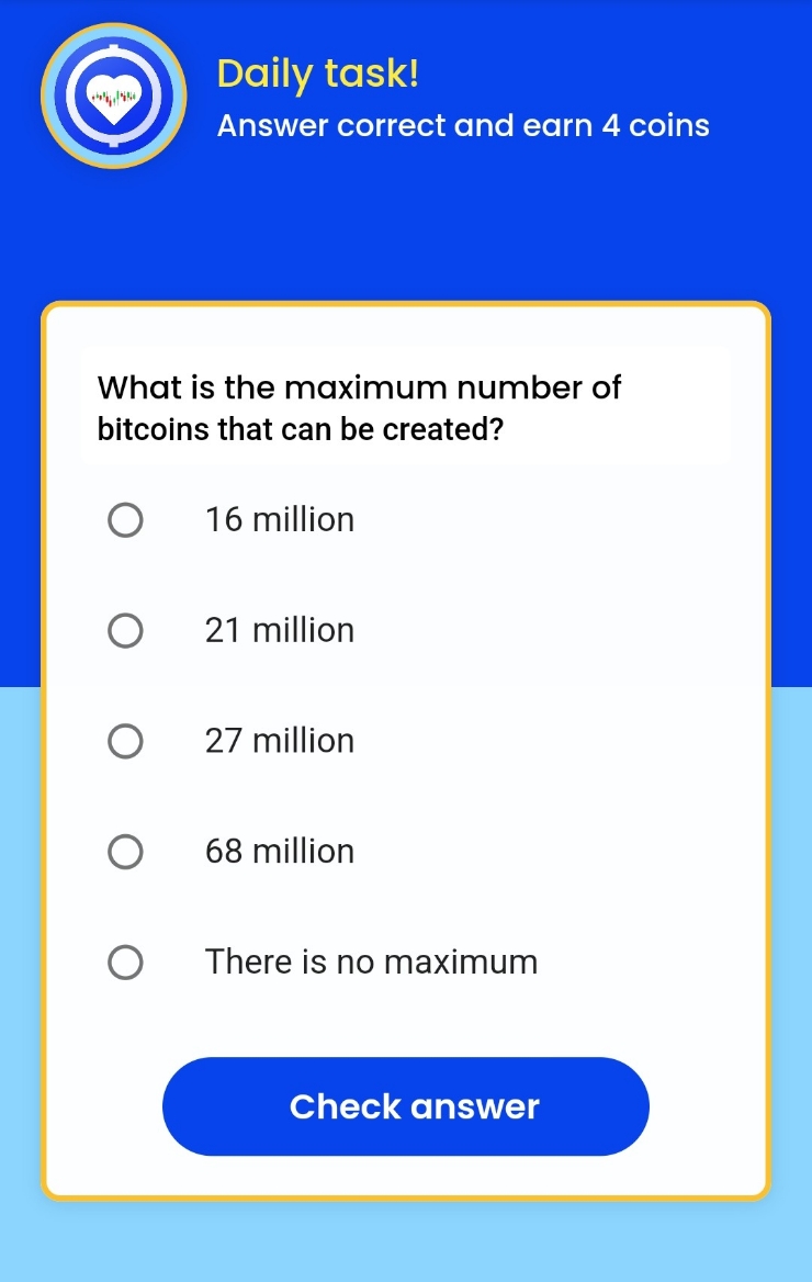  Remint daily tasks(레민트 일일퀴즈) - What is the maximum number of bitcoins that can be created? 생성할 수 있는