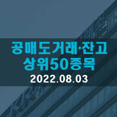 공매도거래·잔고 비중 상위50종목(22.08.03)