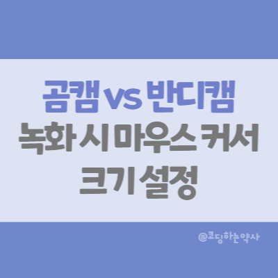 곰캠에서 반디캠으로 갈아탄 썰 - 동영상 녹화 마우스 커서 크기 설정