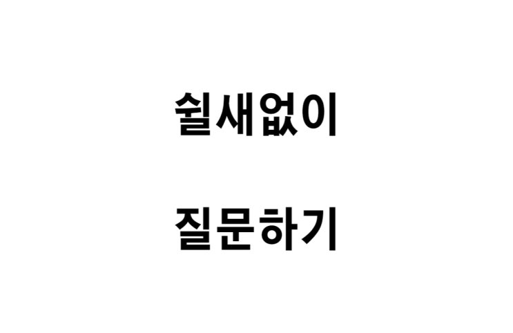  [수업일기] 쉴새없이 물어보기