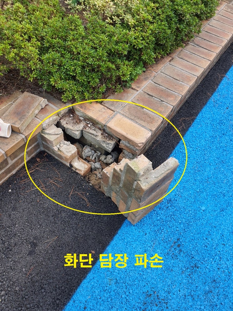  [울산 빌라 관리. 건물관리 대행업체] 화단 담장 보수 작업