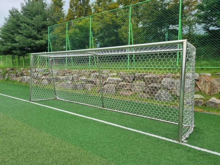  [날개스포츠] 청주ㅇㅇ축구장 축구골망(육각망) 설치, 축구골망(경기용) 설치 작업