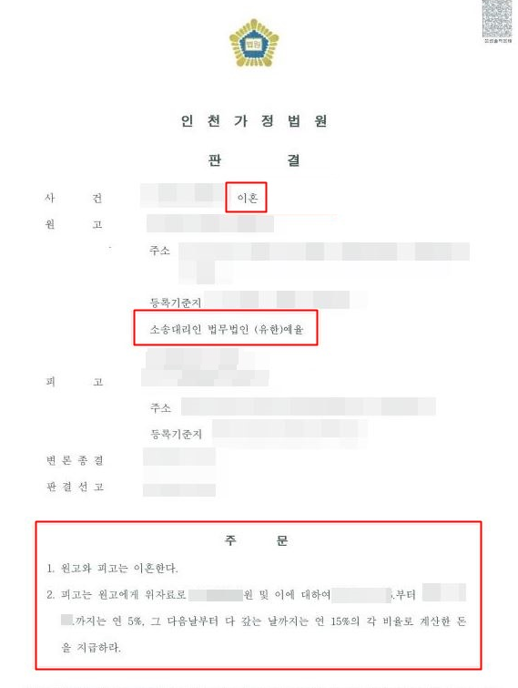 인천 미추홀구 가정법원 이혼변호사 깔끔한 매듭을 짓고 싶다면