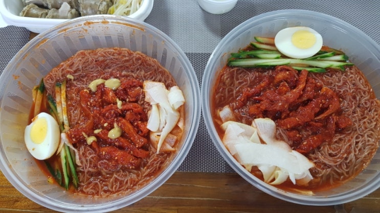 송파 문정 장지 회냉면 맛집: 속초 아바이 면옥 내돈내산 배달 후기