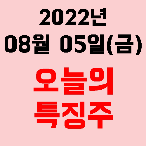 오늘의 시장 특징주 2022년 08월 05일(금)